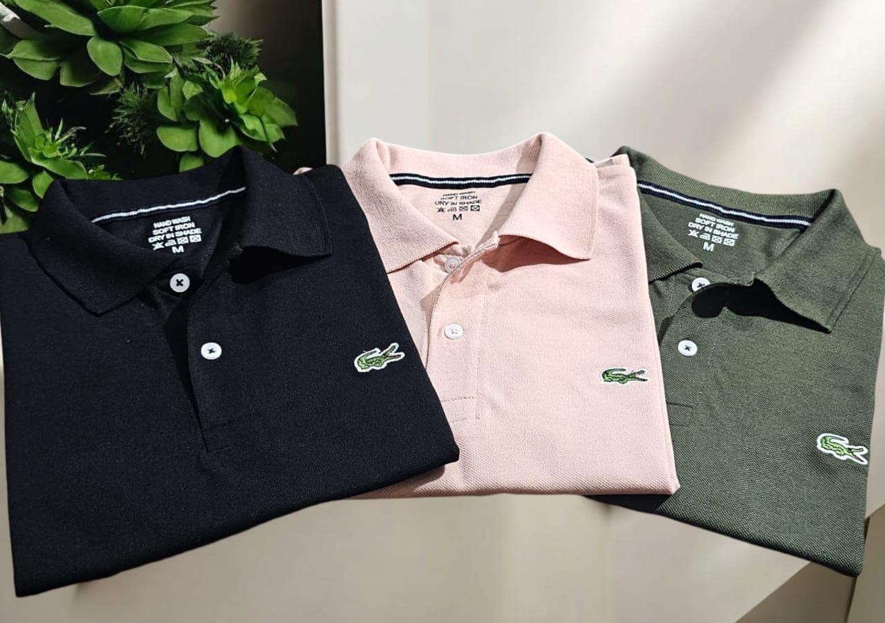 CROCODILE Polo Neck T-Shirt for Men (Multicolor, M) (Pack of 3)