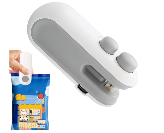Portable Mini Sealing Machine 2 in 1 USB Rechargeable Magnetic Bag Sealer Heat Seal with Cutter, Plastic Bags Packing Machine Home Appliances (standard)