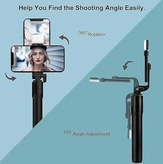 R1 Selfie Stick – Lightweight & Foldable Extendable Monopod for Smartphones | Compact Travel Phone Holder for iPhone & Android – White