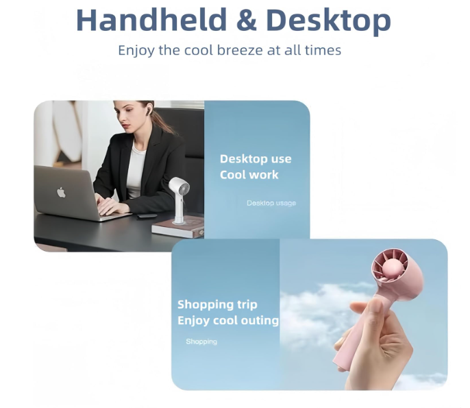 coku T-10 Handheld Mini Fan, Portable USB Rechargeable Fan With Base - 3 Speed Powerful & Quiet Personal Cooling Blower for Travel/Makeup/Outdoor, Cute Gifts for Women, Girl, Men (Blue)