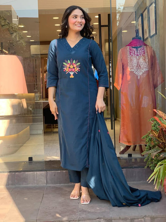 COTTON KURTI PANT AND DUPATTA