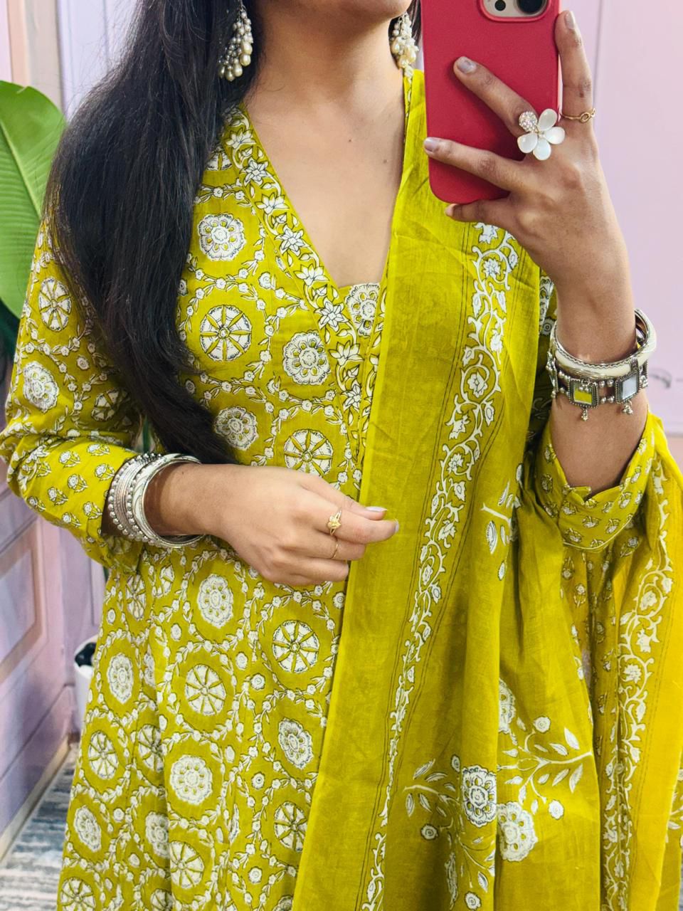 Straight Kurti / Kurti + Pant + Dupatta, Emrodori work