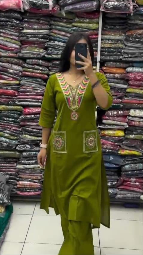 Kurti,pant set is perfect for the summer season Plus
