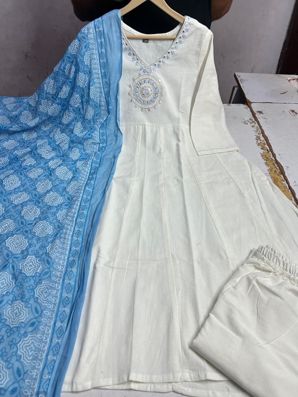 Dazzling Anarkalis with intricate mirror work Kurti