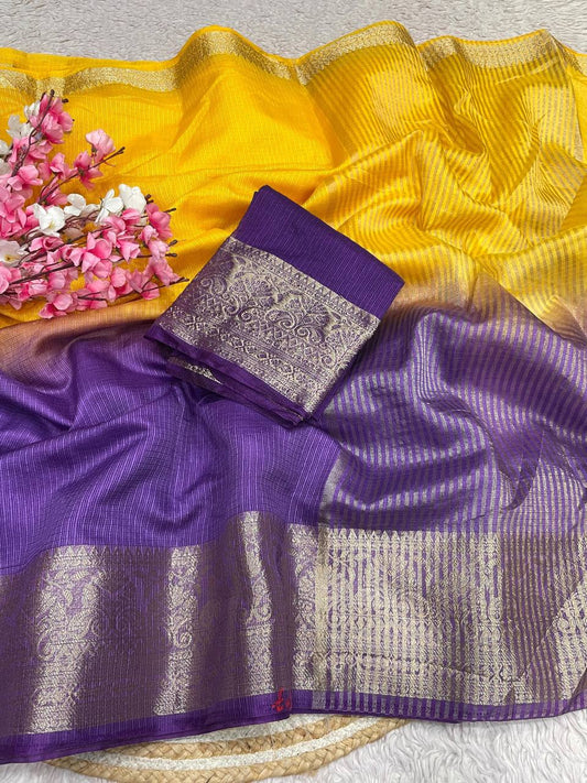 Kota chex border silk weaving saree