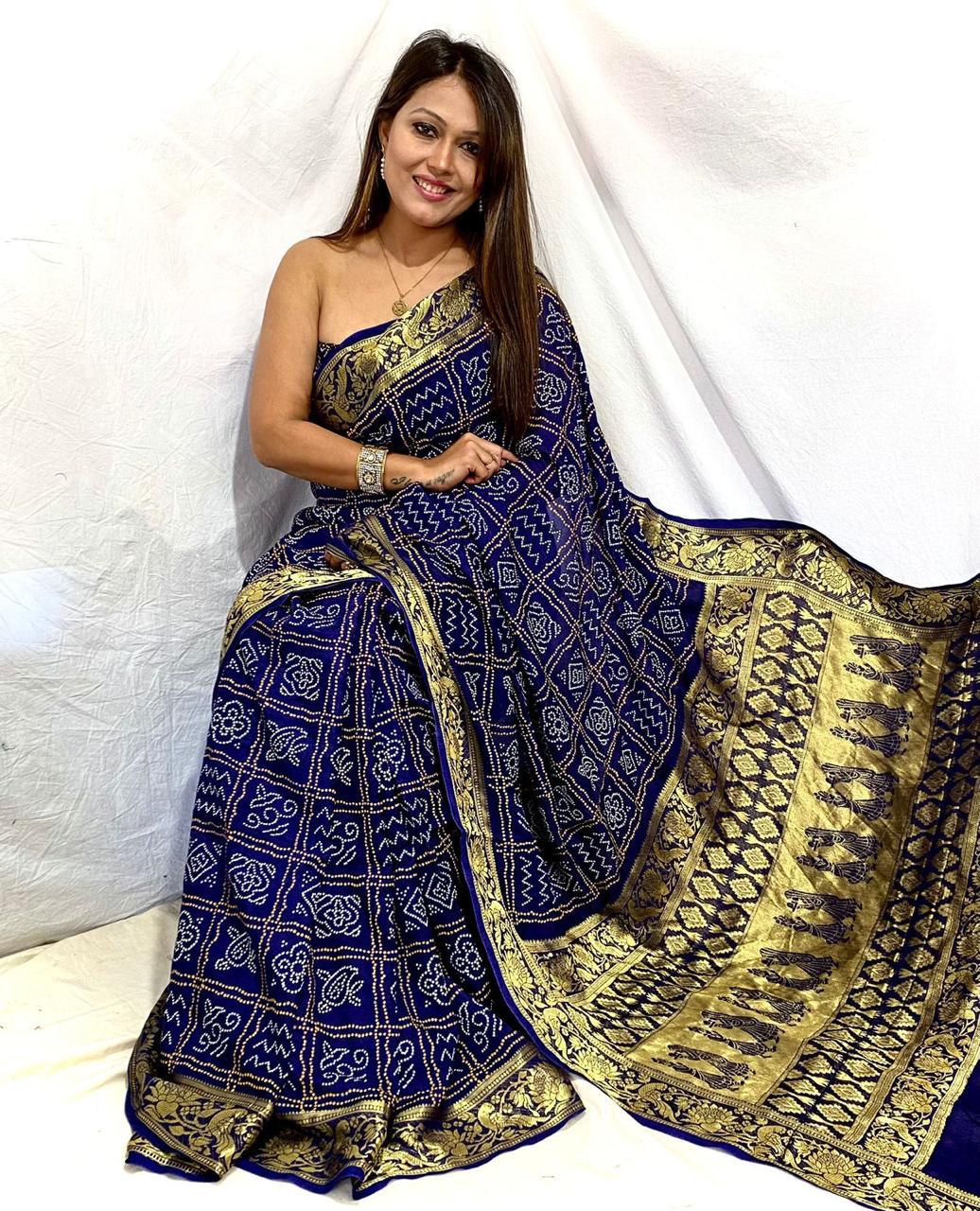 New Kanjivaram Bandhani Saree