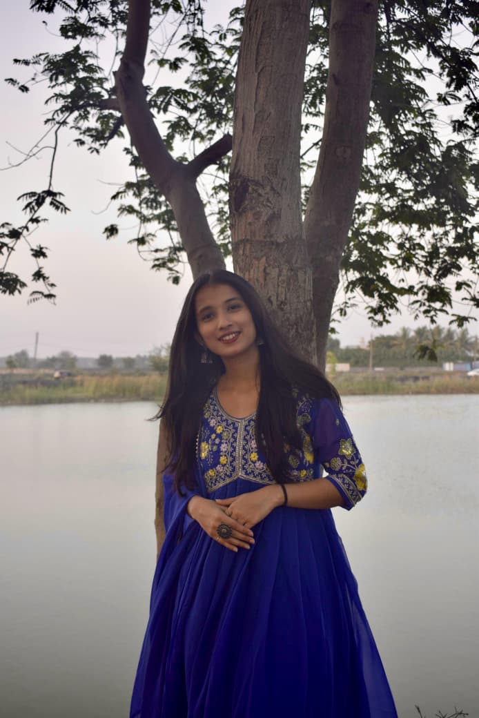 black georgette Anarkali gown