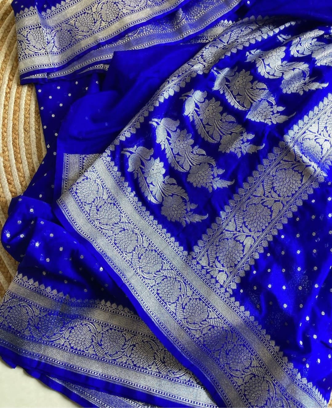 Dyeble Semi Kataan georget saree
