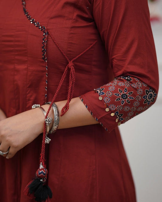 Angrakha style kurta set