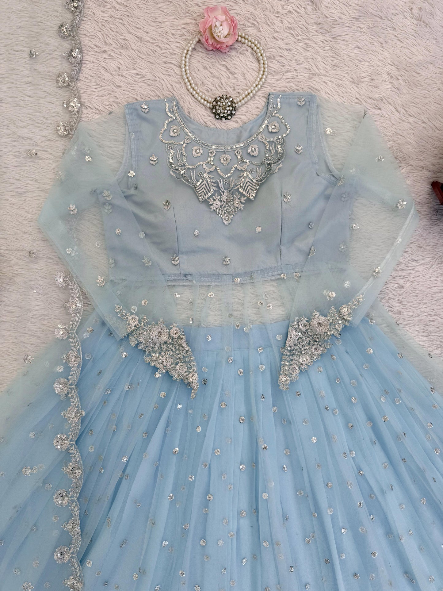 Embroidery Thread and Sequence Work Lehenga Choli