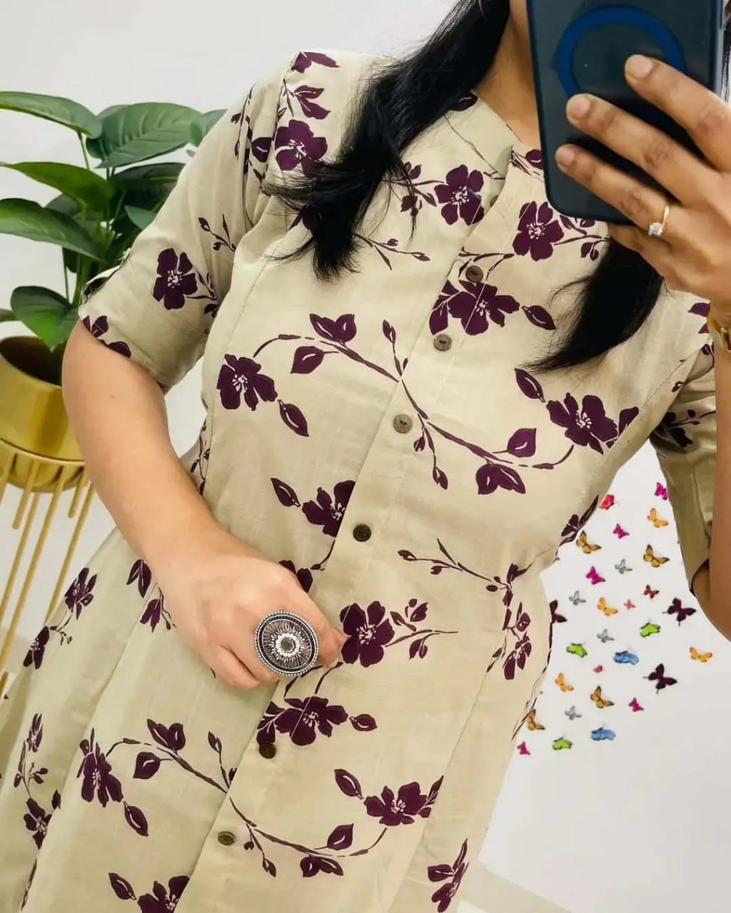 Aline kurti digital print paired with Ankle length pant