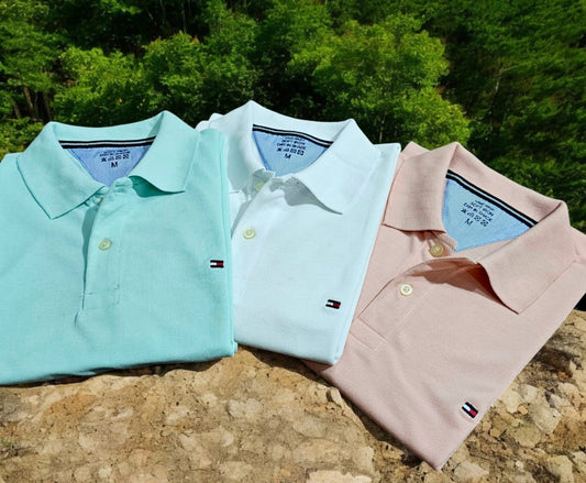 Tommy Hilfiger Neck T-Shirt for Men (Multicolor, M) (Pack of 3)