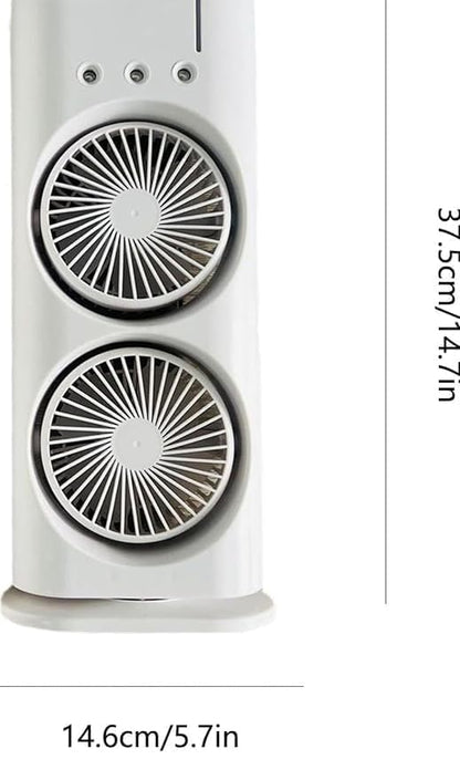 Double Ended Spray Fan, Desk Fan with Mist Spray, Travel Cooler Fan, USB Rechargeable Mini Desktop Table Cooling Fan for Office