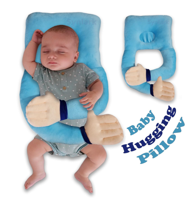 Baby Hugging Pillow with Supersoft Fabric | 0–18 Months Newborn Pillow/Takiya/Cushion | Neck & Head Support for Babies