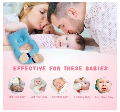 Baby Hugging Pillow with Supersoft Fabric | 0–18 Months Newborn Pillow/Takiya/Cushion | Neck & Head Support for Babies
