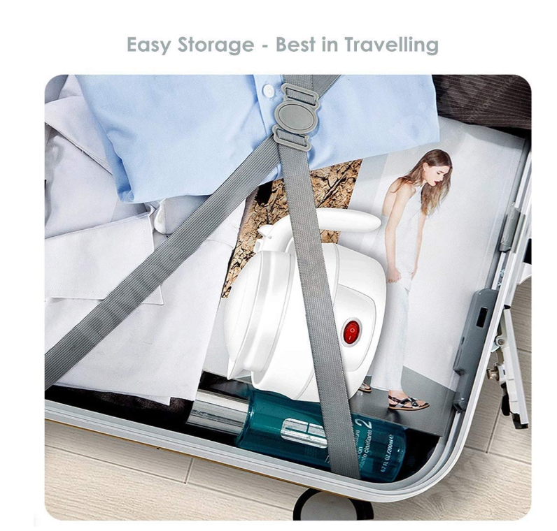 Travel Folding Electric Kettle, Fast Boiling, Portable Electric Kettle, 600ml Boil Dry Protection, 100-240V Food Grade Silicone Foldable Kettle