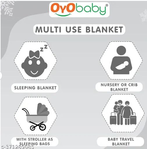 BABY Premium Hooded Star Printerd Baby Blanket for 0 to 6 month babies