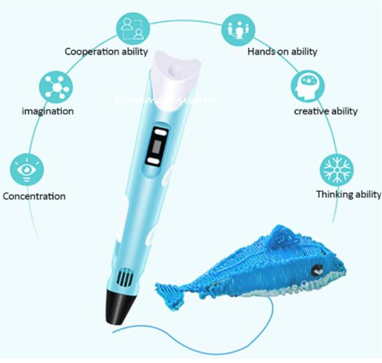 3D Pen for Kids with Adjustable Temperature - LCD Display,USB Powered, Filament Included 3D Drawing Pen 3D Printer Pen for Kids