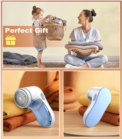Fabric Shaver, Lint Remover, Effectively and Quickly Remove Pills, Sweater Shaver with Stainless Steel 3-Leaf Blades and Safety Lock Protection