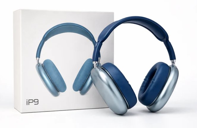 P9 HD Wireless Headset, Deep Bass & Noise Cancellation, Blue, Over-Ear, All-Day Comfort