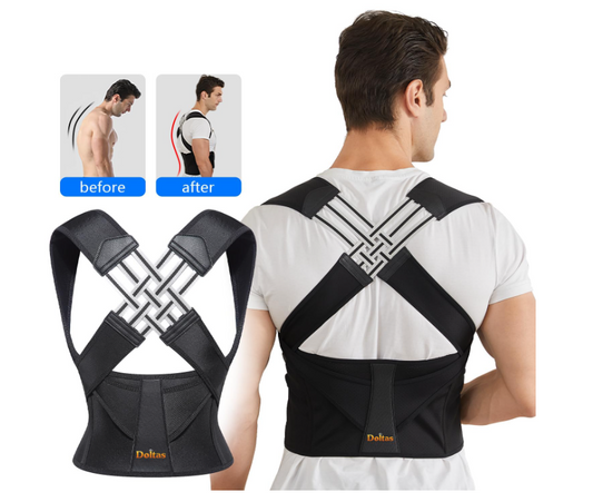 Neoprene X-Cross Posture Corrector Belt Universal Size Shoulder & Back Support Belt | Back Straightener Brace For Spine & Body Posture Correction | Clavicle Support For Unisex | Universal Size