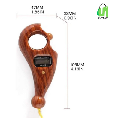 Sovely Digital Wooden Tally Counter Wooden Look Religious Tally Counter Digital Beads for Zikr Naam Jaap Coounter