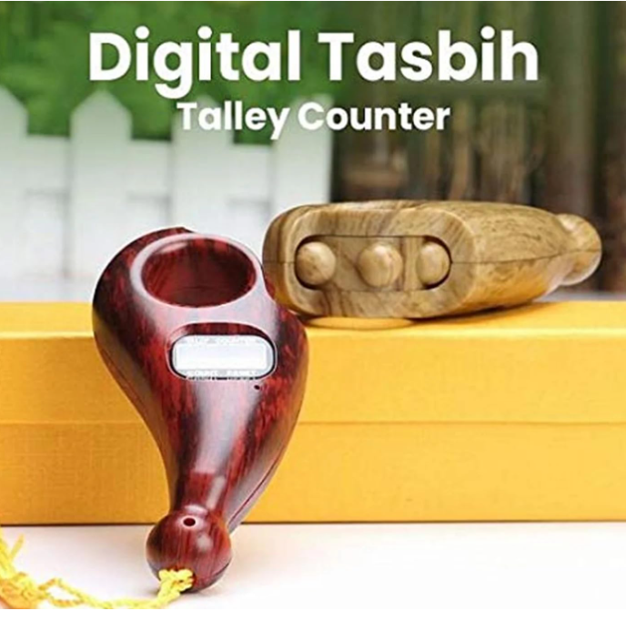 Sovely Digital Wooden Tally Counter Wooden Look Religious Tally Counter Digital Beads for Zikr Naam Jaap Coounter