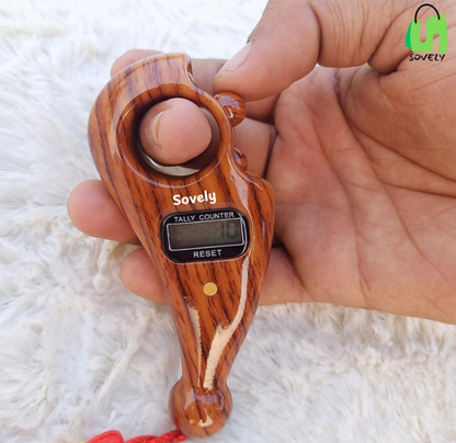 Sovely Digital Wooden Tally Counter Wooden Look Religious Tally Counter Digital Beads for Zikr Naam Jaap Coounter