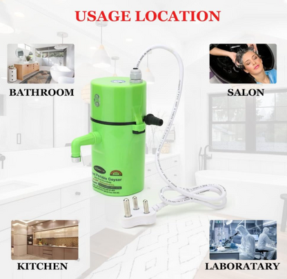 Instant Water Heater/Geyser for Kitchen, Restaurant, Clinic, Salon, & More – No Plumbing Required, 6-Second Hot Water   Auto Cut-Off Portable