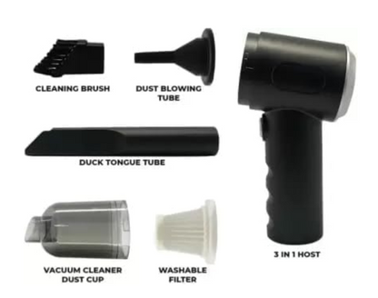 3-in-1 Cordless Mini Vacuum Cleaner for Car & Home – Portable, Rechargeable, Wet Dry Use, Blower, Compact Dust Remover for Sofa, Window, Travel (Car vaccum Cleaner-1, Pack of 1)