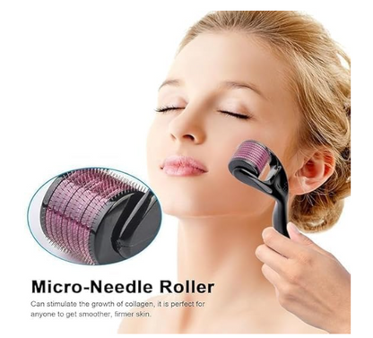 Hair roller 0.50 mm With 540 Titanium Alloy Needles | Promotes Beard Growth & Reduces Acne Scars | Safe & Effective To Use