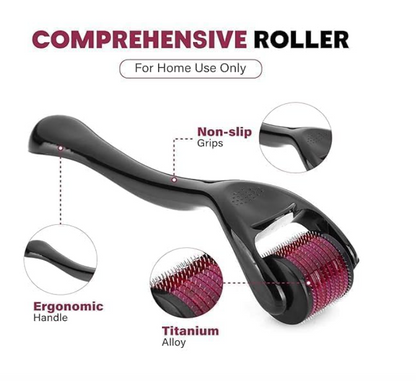 Hair roller 0.50 mm With 540 Titanium Alloy Needles | Promotes Beard Growth & Reduces Acne Scars | Safe & Effective To Use