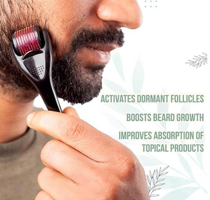 Hair roller 0.50 mm With 540 Titanium Alloy Needles | Promotes Beard Growth & Reduces Acne Scars | Safe & Effective To Use