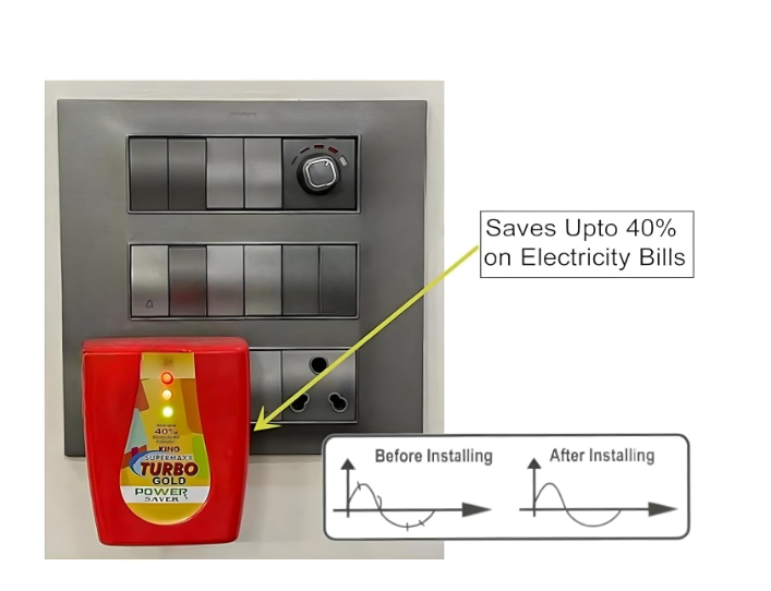 PowerMaxx Turbo Gold Power Saver Device Home for Electric Bill (Power Saver & Money Saver) Save Upto 40% Electricity Bill Everyday Electricity Bill Saver