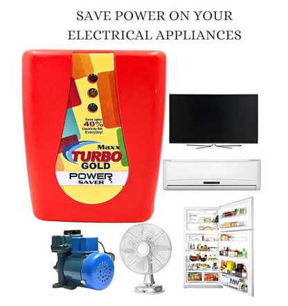 PowerMaxx Turbo Gold Power Saver Device Home for Electric Bill (Power Saver & Money Saver) Save Upto 40% Electricity Bill Everyday Electricity Bill Saver