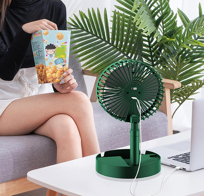 Foldable Desktop Fan – Height Adjustable & Portable Table Fan for Office, Bedside & Travel Use