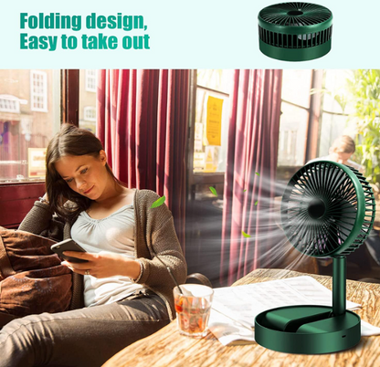 Foldable Desktop Fan – Height Adjustable & Portable Table Fan for Office, Bedside & Travel Use
