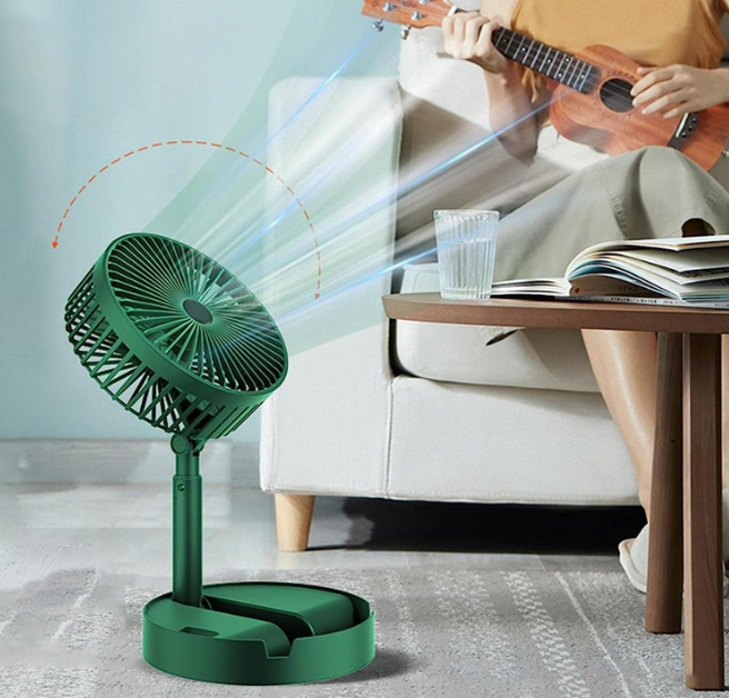 Foldable Desktop Fan – Height Adjustable & Portable Table Fan for Office, Bedside & Travel Use