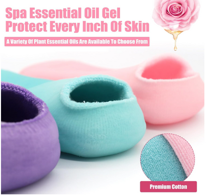 Moisturizing Silicone Spa Gel Socks for Women & Men Crack Heel Repair Socks with Natural Oil & Vitamin E for Dry Cracked Feet (Multicolor, 1 Pair) (1 PAIR)