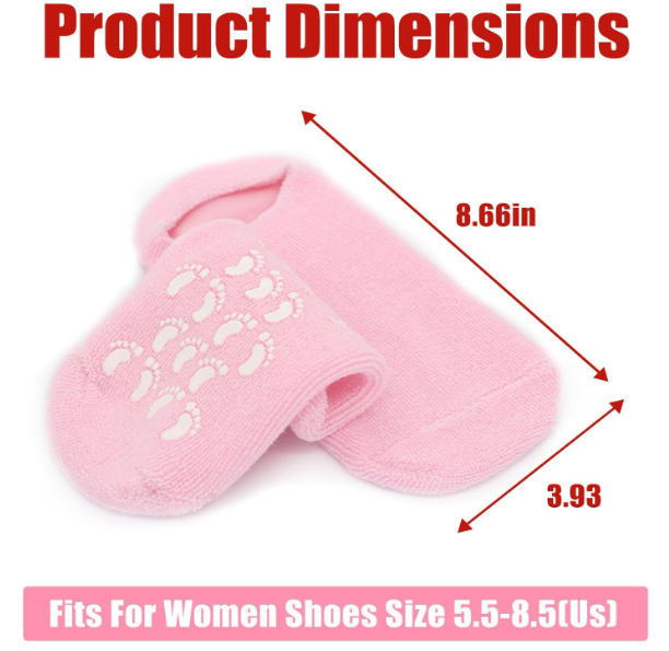 Moisturizing Silicone Spa Gel Socks for Women & Men Crack Heel Repair Socks with Natural Oil & Vitamin E for Dry Cracked Feet (Multicolor, 1 Pair) (1 PAIR)