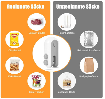 Portable Mini Sealing Machine 2 in 1 USB Rechargeable Magnetic Bag Sealer Heat Seal with Cutter, Plastic Bags Packing Machine Home Appliances (standard)