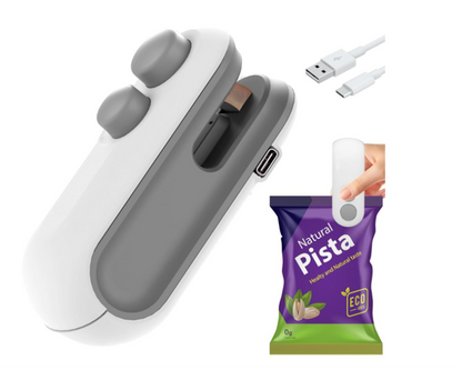 Portable Mini Sealing Machine 2 in 1 USB Rechargeable Magnetic Bag Sealer Heat Seal with Cutter, Plastic Bags Packing Machine Home Appliances (standard)