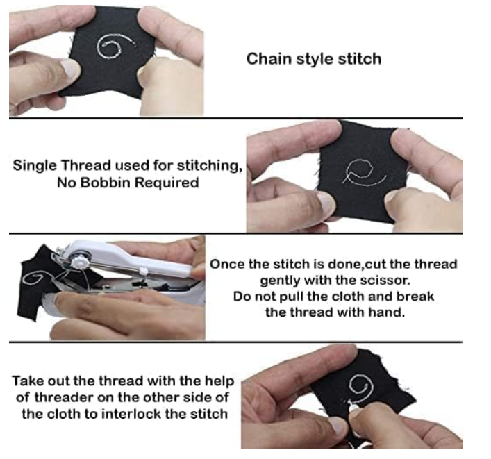 Mini Hand Sewing Machine | Portable Emergency Stitching Handheld Sewing Machine | Home Tailoring | Electric Stapler Style Handy Stich | Hand Silai Machine