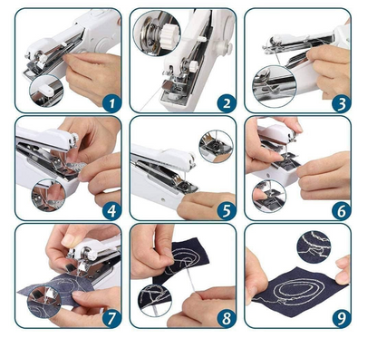Mini Hand Sewing Machine | Portable Emergency Stitching Handheld Sewing Machine | Home Tailoring | Electric Stapler Style Handy Stich | Hand Silai Machine