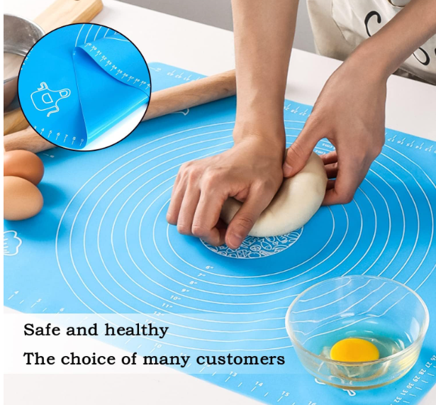 Silicone Baking Mat Roti mat Silicone Chapati Atta Kneading Mat Non - Stick Fondant Rolling Mat Stretchable for Kitchen Roti Chapati Cake – Multicolor | Baking Mat 50 * 40 cm