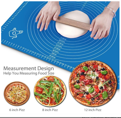 Silicone Baking Mat Roti mat Silicone Chapati Atta Kneading Mat Non - Stick Fondant Rolling Mat Stretchable for Kitchen Roti Chapati Cake – Multicolor | Baking Mat 50 * 40 cm