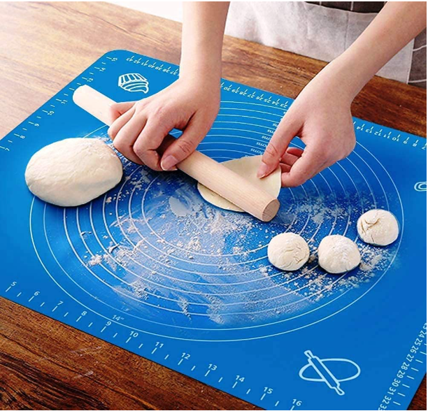 Silicone Baking Mat Roti mat Silicone Chapati Atta Kneading Mat Non - Stick Fondant Rolling Mat Stretchable for Kitchen Roti Chapati Cake – Multicolor | Baking Mat 50 * 40 cm