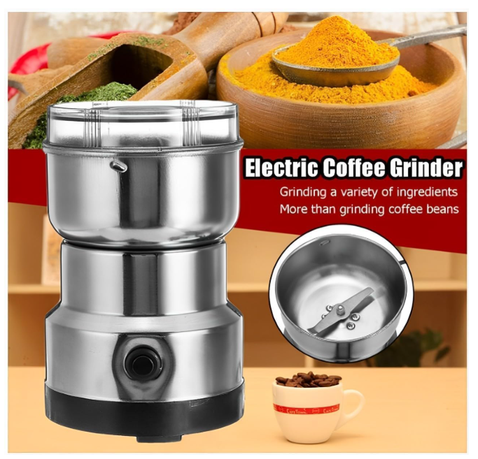 Nima Electric Coffee & Spice Grinder 150W | Stainless Steel Dry Masala Grinder | Multipurpose Mini Grinder for Coffee Beans, Nuts, Seeds & Spices | Compact Kitchen Appliance