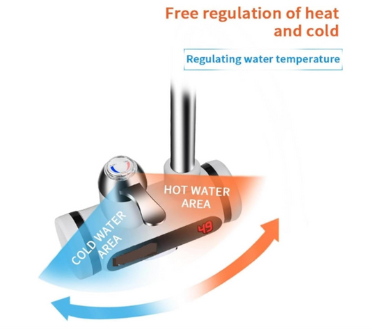 Electric Wall Mount Water Heater And Tankless Fast Water Heating Tap Instant Hot Kitchen Faucet With Digital Display Electric Water Geyser For Bathroom Household ગીઝર गरम पानी का झरना