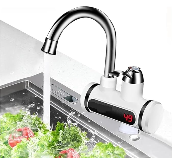 Electric Wall Mount Water Heater And Tankless Fast Water Heating Tap Instant Hot Kitchen Faucet With Digital Display Electric Water Geyser For Bathroom Household ગીઝર गरम पानी का झरना